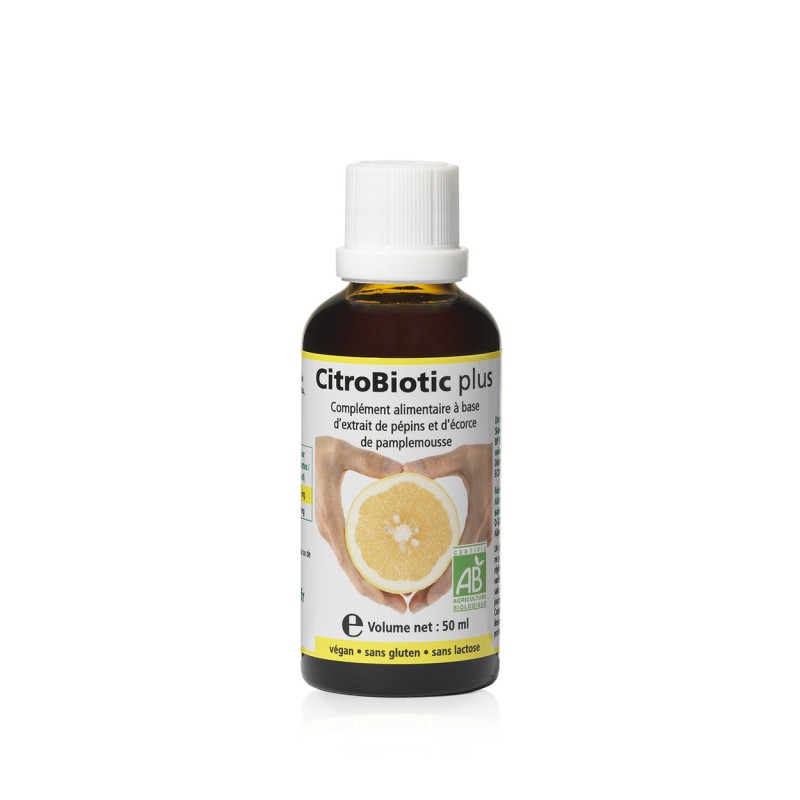 CitroBiotic Plus ® Liquide 50ml (Flacon en verre). CitroBiotic Plus ® Liquide 50ml (Flacon en verre).