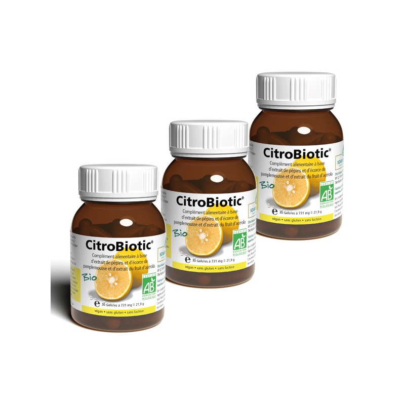 CitroBiotic + Acérola Gélules Bio LOT de 3 CitroBiotic + Acérola Gélules Bio LOT de 3